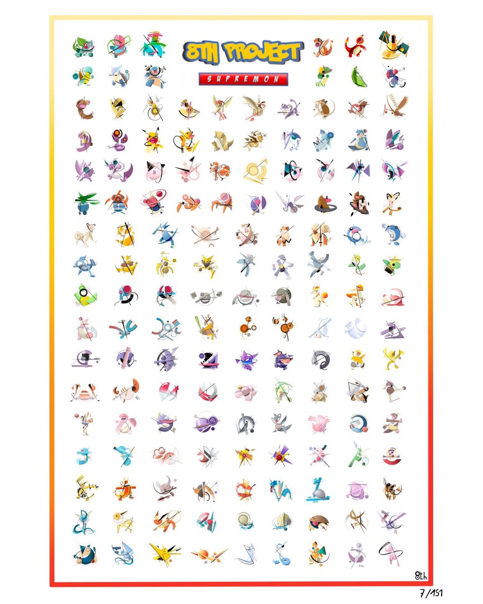The Picasso of Pokemon? 

The "Supremon 151" NFT collection by 𝟖𝐓𝐇 𝐏𝐑𝐎𝐉𝐄𝐂𝐓 just sold out a few hours ago on OpenSea.

Minted out for 0.019E ($50) and now the floor price is just under 1 ETH!
