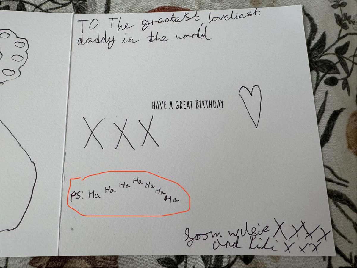 mpickering1882's tweet photo. When your ten year old son tries to creep you out in your birthday from him card by writing ‘the giggle’ @bbcdoctorwho https://t.co/tN7muchlLZ