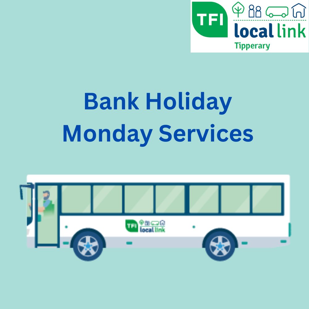 These services will run as normal over the bk hol w/end: 
391 Thurles-Limerick 
896 Commons-Thurles 
855 Tipp Town-Cashel 
These will run on the Sunday bk hol schedule on Monday June 2nd: 
854  Ballybrophy-Roscrea-Nenagh-Silvermines 
828 Cashel-Portlaoise 
322 Portumna-Nenagh