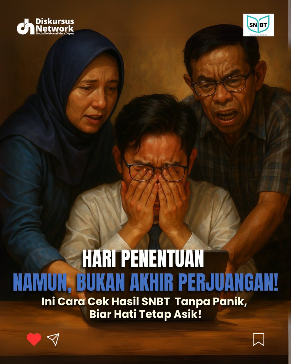 DiskursusNet's tweet image. Tips:
- Cek pas 15.00 WIB
- Pastiin internet kenceng
- Kalem aja
Apa pun hasilnya, kamu keren karena udah berjuang sejauh ini.
#SNBT2025 #UTBK2025 #PengumumanSNBT #pejuangptn