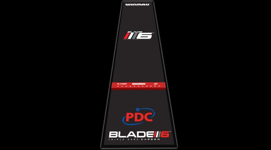 The Winmau Pro Zone Precision Blade 6 full length soft feel dart mat with integrated raised oche for complete floor protection is sporty with a lightweight Blade 6 &amp; PDC design.

Official tournament oche measurements featuring integrated raised oche sports-insight.co.uk/product-counte…