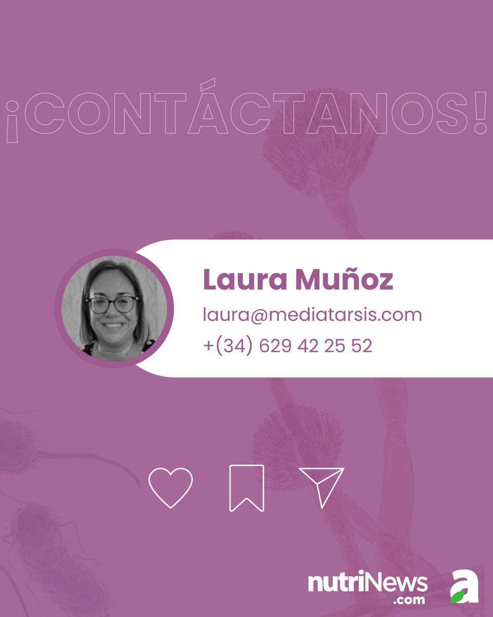 ¿Tu empresa quiere participar en nuestra próxima edición de #ANTIMICOTOXINAS y #ANTIENDOTOXINAS? ❌🍄

¡Contacta con Laura Muñoz!
📨 laura@mediatarsis.com
📞 +(34) 629 42 25 52
🔗 nutrinews.com/contacto/ 

No pierdas la oportunidad: sé parte del vademécum del #nutricionista.