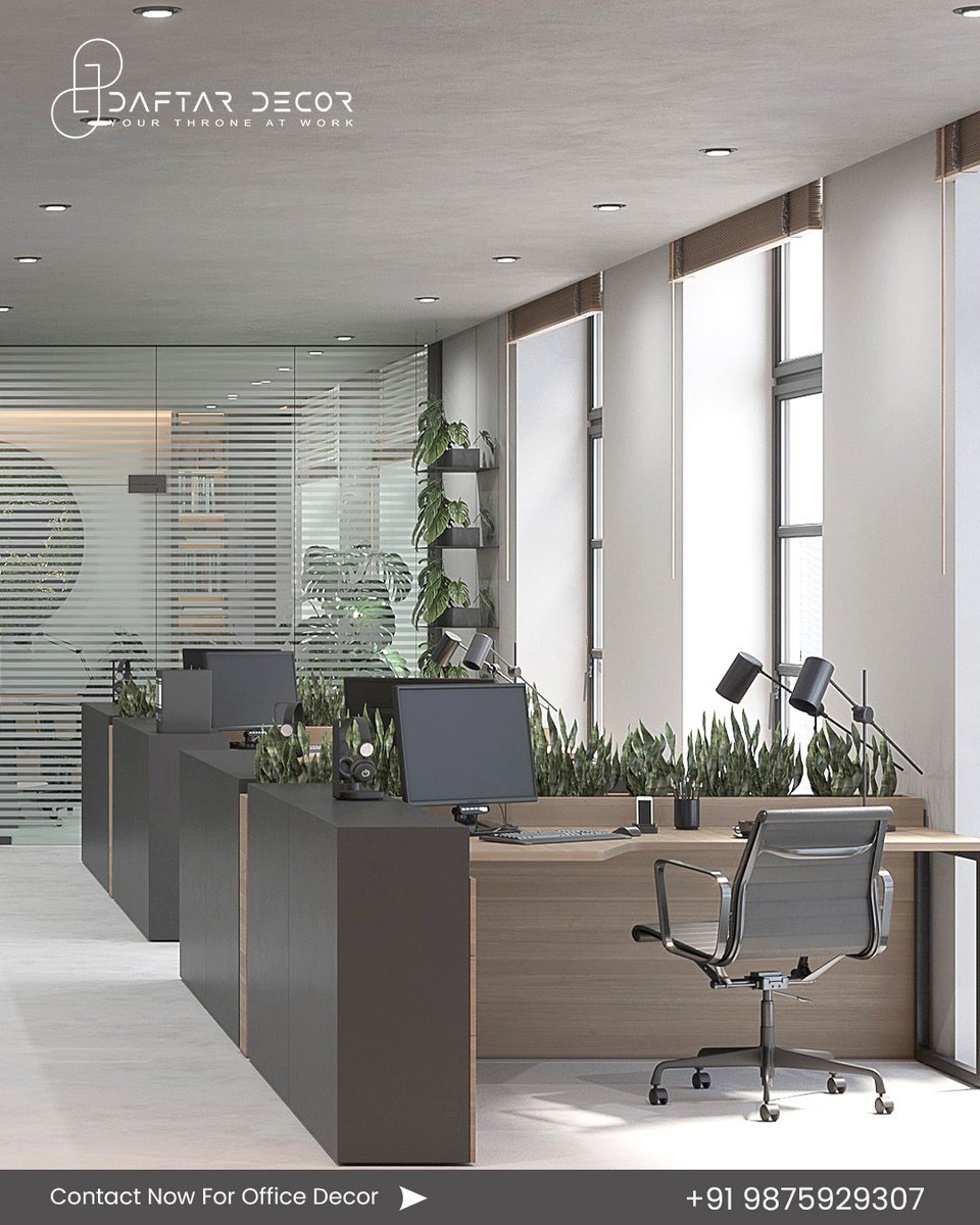 DaftarDecor's tweet image. If your office is small, that’s totally fine! This wooden reception area is made to look nice, feel welcoming, and use the space in a smart way. It’s a great mix of comfort and design. 🖥️🏢

#officedesign #officeinteriordesign #smalloffice #OfficeVibes