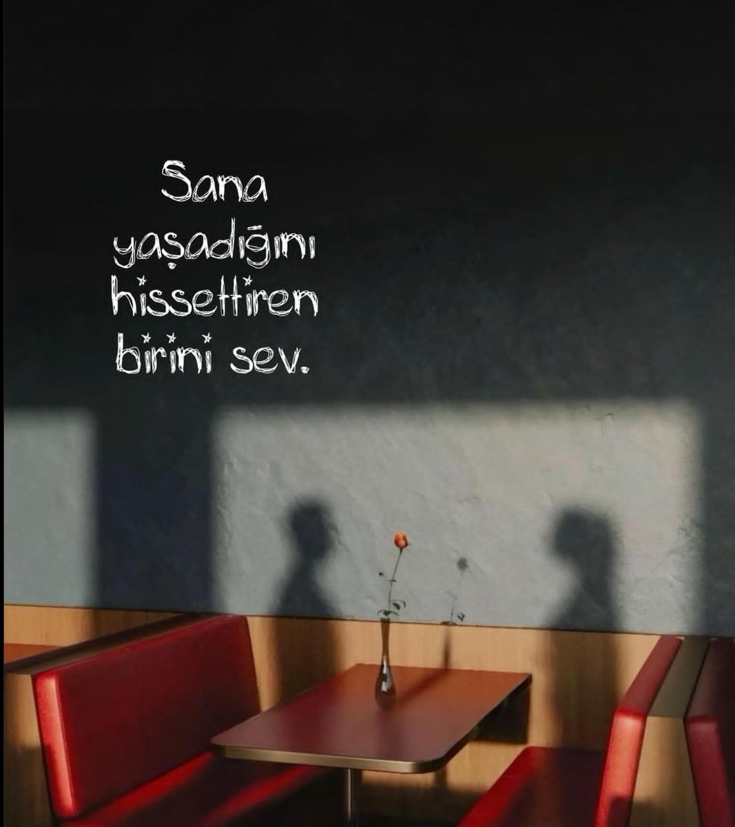 Sana
yaşadığını hissettiren birini sev.