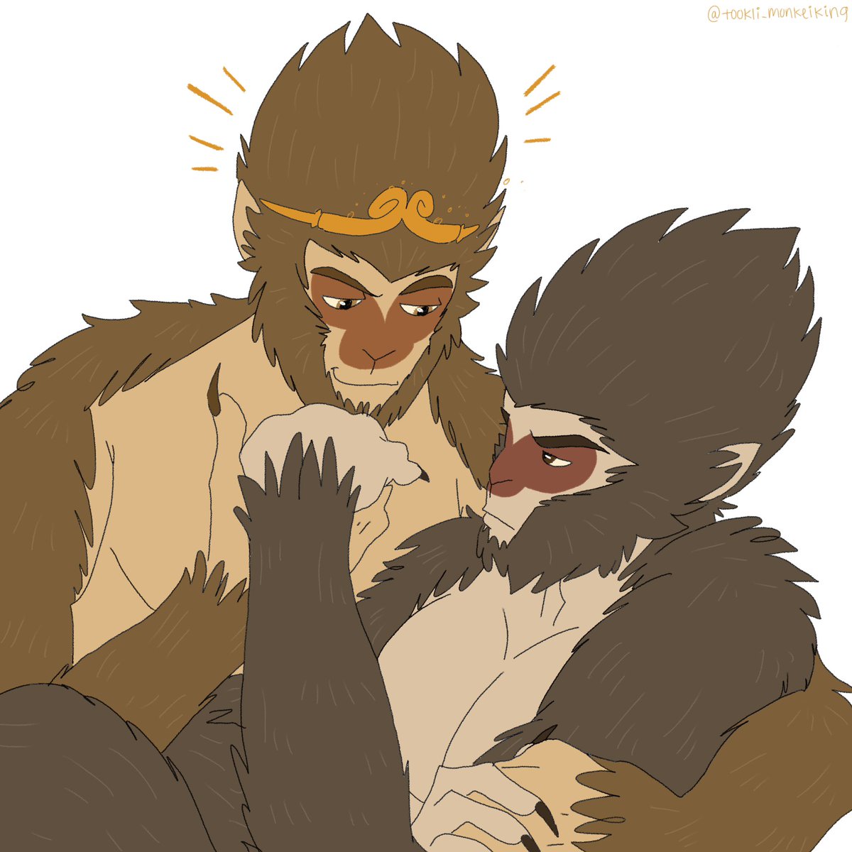 Sun wukong and his Destined One #WuDo idk if I draw right of them lmfao! #BlackMythWukong