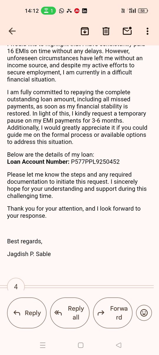jagdishsable's tweet photo. P577PPL9250452 i am job less that's way I am not able to pay this month and alreday  send mail on wecare but not reply. me for my side please don't harrasment me @Bajaj_Finserv @ bajaj _finance https://t.co/XpkM3BrTG9