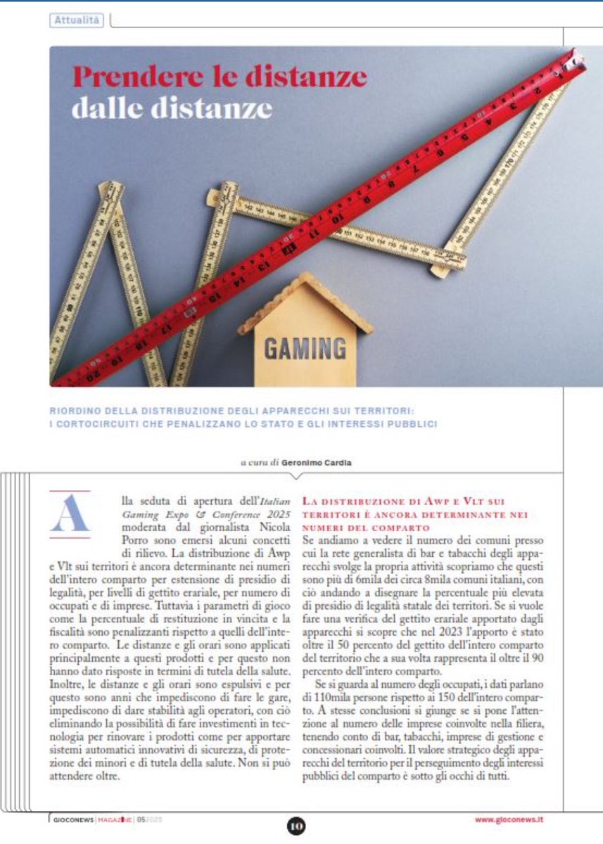 Su @GiocoNews_it <a href="/Geronimo_Cardia/">Geronimo Cardia</a> “Riordino della distribuzione degli apparecchi sui territori: i cortocircuiti che penalizzano lo Stato e gli interessi pubblici" 
 
acadi.it/3-it-363165-ar…