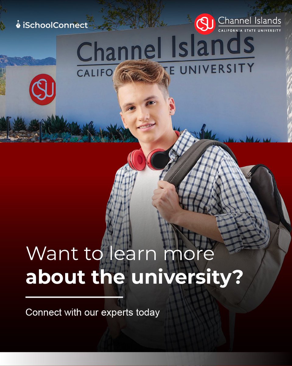 iSchoolConnect (@ischoolconnect) on Twitter photo π5 Things You MUST know about CSU Channel Islands:
βοΈ 50+ Programs
βοΈ 18:1 Faculty Ratio
βοΈ 91% Admit Rate
βοΈ 81% get Financial Aid
βοΈ Top in Nursing, Business & more!
Want in? Visit : ischoolconnect.com/pages/lp/calif⦠today !
#StudyAbroad #CSUCI #iSchoolConnect π5 Things You MUST know about CSU Channel Islands:
βοΈ 50+ Programs
βοΈ 18:1 Faculty Ratio
βοΈ 91% Admit Rate
βοΈ 81% get Financial Aid
βοΈ Top in Nursing, Business & more!
Want in? Visit : ischoolconnect.com/pages/lp/calif⦠today !
#StudyAbroad #CSUCI #iSchoolConnect