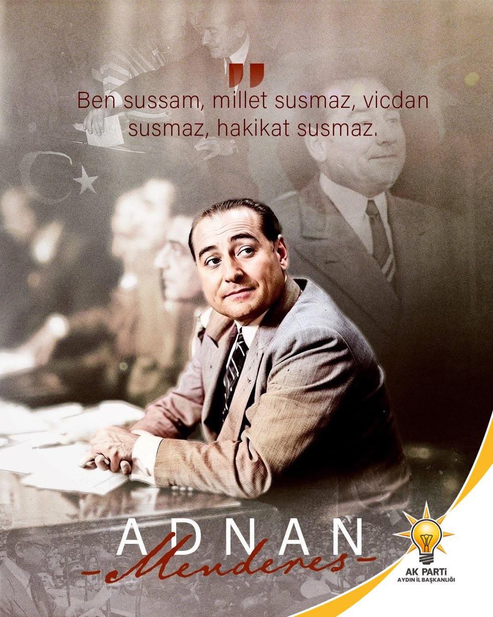 fatihgurer09's tweet photo. Demokrasi tarihinin kara lekesi  #27Mayıs’ın  yıldönümünde merhum Başbakan  #AdnanMenderes ve yol arkadaşlarını rahmetle anıyoruz.

“Yeter, söz milletindir!” şiarını yaşatmaya ve millet iradesinin önüne ket vurmak isteyen darbecilerin karşısında olmaya devam edeceğiz. https://t.co/jnQrf8ZNCH