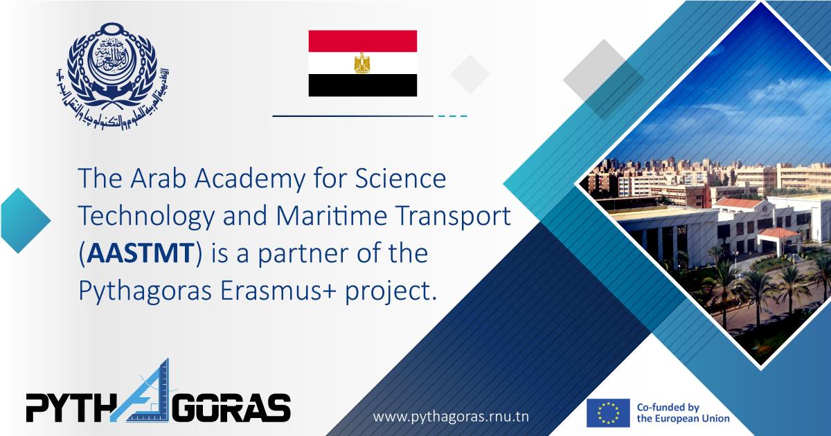 pythagoras_eu's tweet photo. The Arab Academy for Science Technology and Maritime Transport (AASTMT - Egypt) is a partner of the Pythagoras Erasmus+ project. https://t.co/qOw0e5SZUd