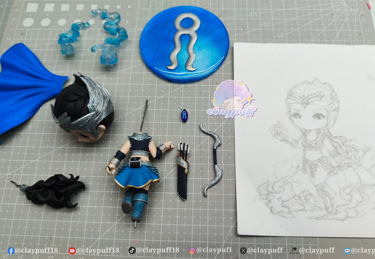 Need to assemble my chibi fan art for Encantadia Chibi Deia.

Remade her face, hair, headgear (somewhat na figure out ko na yung design.) Added her tied hair her quiver with arrows. Lastly added some air effect on the base... 
 #Encantadia #EncantadiaChroniclesSanggre