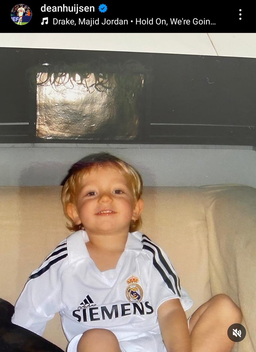 VillabaRM's tweet photo. La publicación que acaba de subir Dean Huijsen a IG: 

Madridista desde pequeño 🤍 https://t.co/2OfTAHQTw9