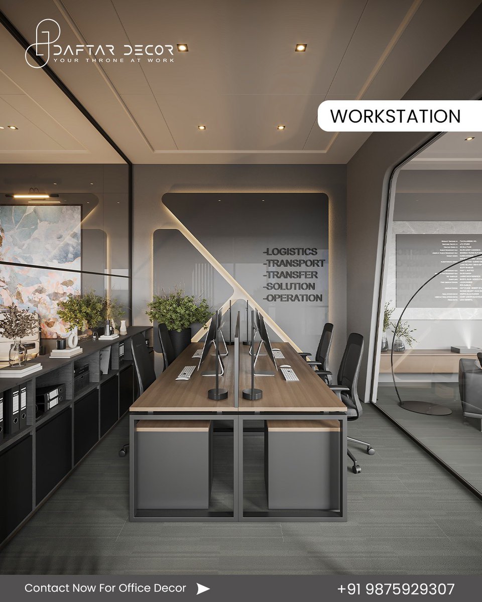 DaftarDecor's tweet image. @DaftarDecor design compact offices that feel smart, stylish, and spacious, no matter the size. Whether it’s a CEO cabin or a cozy waiting area, we plan every inch with care and creativity.

#smallofficedesign #officeinteriors #interiordesignideas #interiordesign