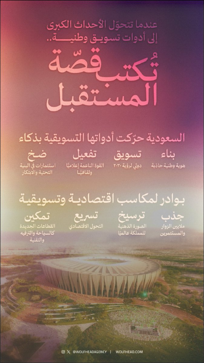 استضافة معرض إكسبو 2030 وبطولة كأس العالم 2034 لم تكن مجرّد إنجازات تنظيمية، بل خطوات مدروسة ضمن رؤية تسويقية شاملة، تهدف لتعزيز مكانة المملكة كوجهة عالمية للأعمال، والسياحة، والابتكار

#اليوم_العالمي_للتسويق