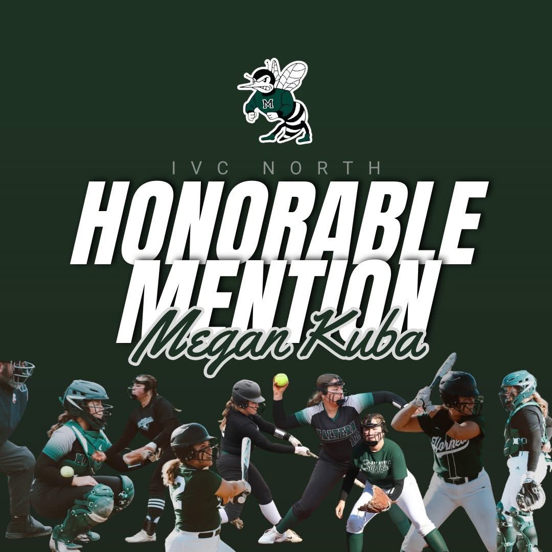 Congrats to Sophomore Ashlyn Bush and Senior Megan Kuba on their IVC North All Conference Selections! Go Hornets! 💚🥎

⭐️Ashlyn Bush - 2nd Team IVC North
⭐️Megan Kuba - Honorable Mention IVC North