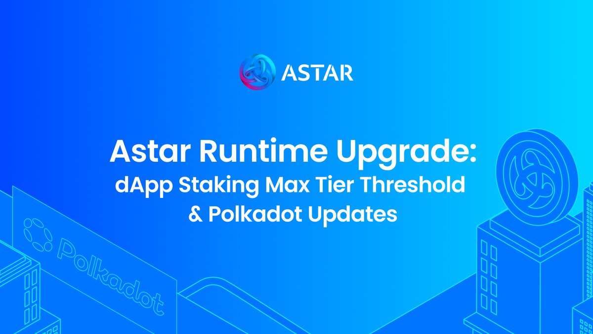 AstarNetwork's tweet photo. Astar's new runtime upgrade is now live. 🌟

With stable dApp Staking thresholds, EVM Cancun support, and a new SQL backend for devs, this one’s built for stability, scalability, and serious building.

Let’s dive in. 🧵👇 https://t.co/NtAyuwS1ZZ