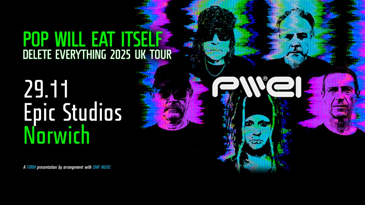 EPICNorwich's tweet image. 📣 JUST ANNOUNCED: The alt rock band @pweiofficial bring the 'Delete Everything' tour to Norwich this November
Tickets on sale Fri 30th May @ 9am 🎫 ow.ly/io0450VXMhN