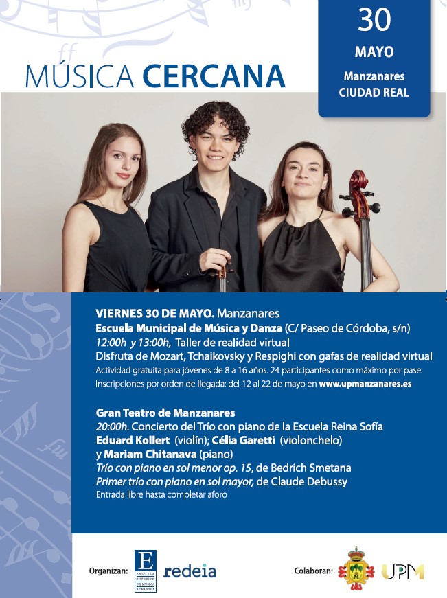 Redeia (@redeiacorp) on Twitter photo #MúsicaCercana llega este viernes a #Manzanares tras su paso por Galicia, Asturias, Navarra, Aragón y Cantabria🎶
<a href="/RedeiaCorp/">Redeia</a> y <a href="/EscuelaRSofia/">Escuela Superior de Música Reina Sofía</a> acercamos la música clásica a comunidades rurales con conciertos gratuitos en edificios emblemáticos a cargo de alumnos de la Escuela. #MúsicaCercana llega este viernes a #Manzanares tras su paso por Galicia, Asturias, Navarra, Aragón y Cantabria🎶
<a href="/RedeiaCorp/">Redeia</a> y <a href="/EscuelaRSofia/">Escuela Superior de Música Reina Sofía</a> acercamos la música clásica a comunidades rurales con conciertos gratuitos en edificios emblemáticos a cargo de alumnos de la Escuela.