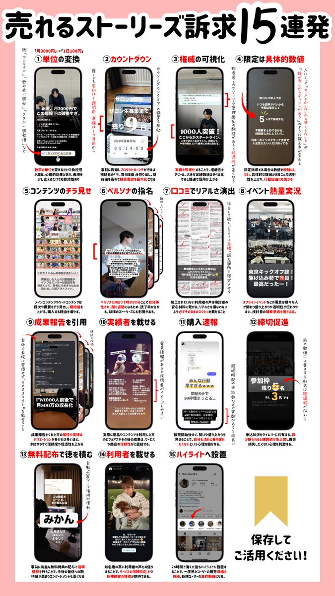 march__2's tweet photo. ストーリーズ20000本投稿してわかった、7桁売れる人の訴求15選 https://t.co/VtGqNNp44C