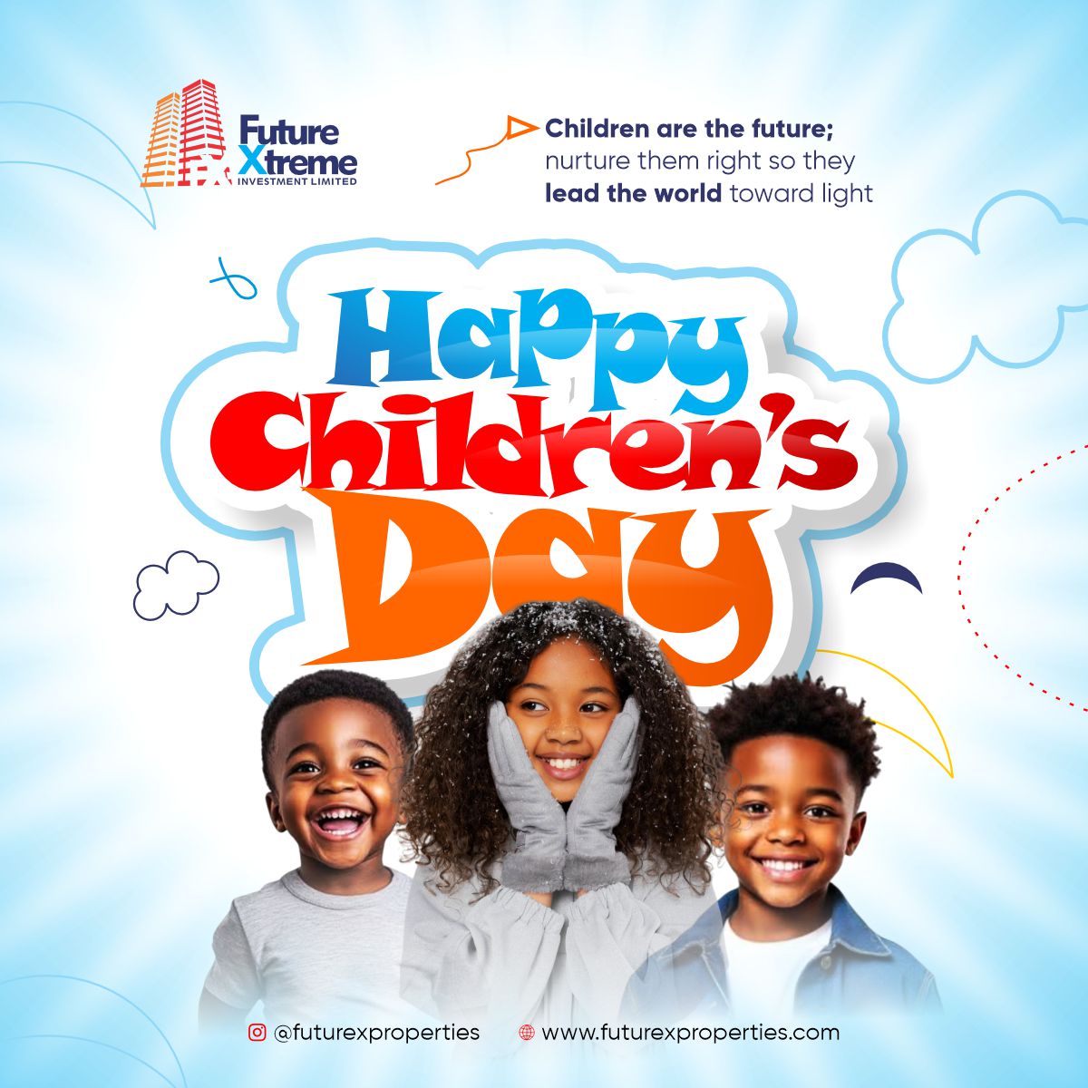 fxproperties's tweet photo. Today we celebrate the joy and promise of every child.

Every land you secure today is a gift to their tomorrow.

Happy Children’s Day from all of us @fxproperties
.

.
#Futurexproperties
#ChildrensDay #LegacyMoves #RealEstateNigeria https://t.co/V1thMY5dw9