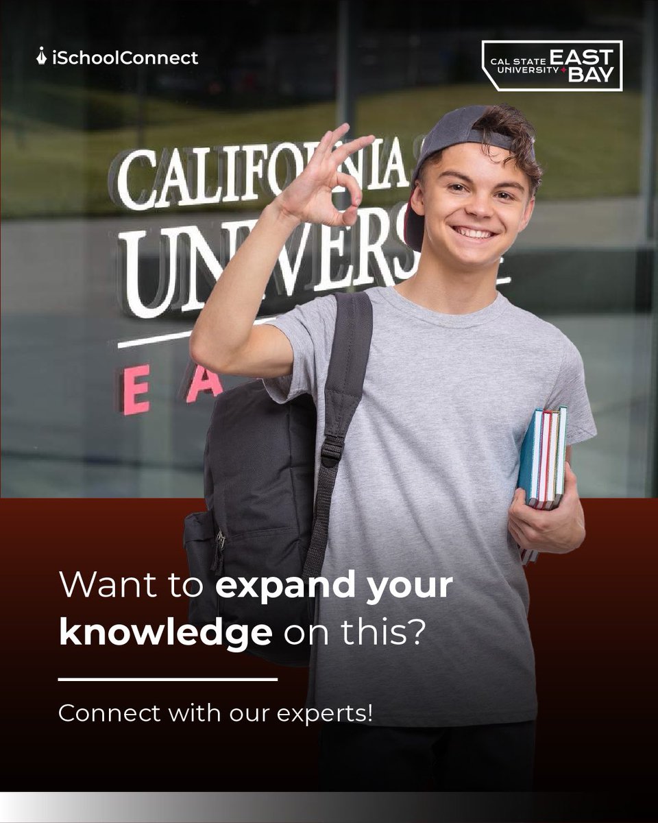 iSchoolConnect (@ischoolconnect) on Twitter photo πTop Undergrad Majors at CSU East Bay:
πΌ Business Admin
π§  Psychology
𧬠Health Sci & Bio
πββοΈ Kinesiology
βοΈ Criminal Justice
π§βπ» CS & more!
Want to apply?
Visit : ischoolconnect.com/universities/u⦠today!
#StudyAbroad #CSUEastBay #iSchoolConnect πTop Undergrad Majors at CSU East Bay:
πΌ Business Admin
π§  Psychology
𧬠Health Sci & Bio
πββοΈ Kinesiology
βοΈ Criminal Justice
π§βπ» CS & more!
Want to apply?
Visit : ischoolconnect.com/universities/u⦠today!
#StudyAbroad #CSUEastBay #iSchoolConnect