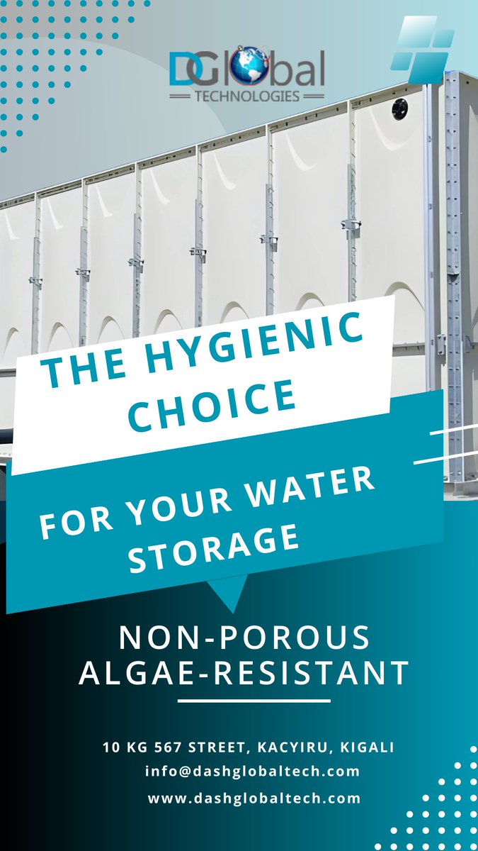 DashGlobalTech's tweet image. Choose hygiene. Choose reliability. 💧  
Our non-porous, algae-resistant GRP water tanks are designed to keep your water safe, clean, and fresh — always.  
For homes, businesses, and industries that value purity.
#HygienicWaterStorage #GRPTanks #SafeWaterSolutions #AlgaeResistant