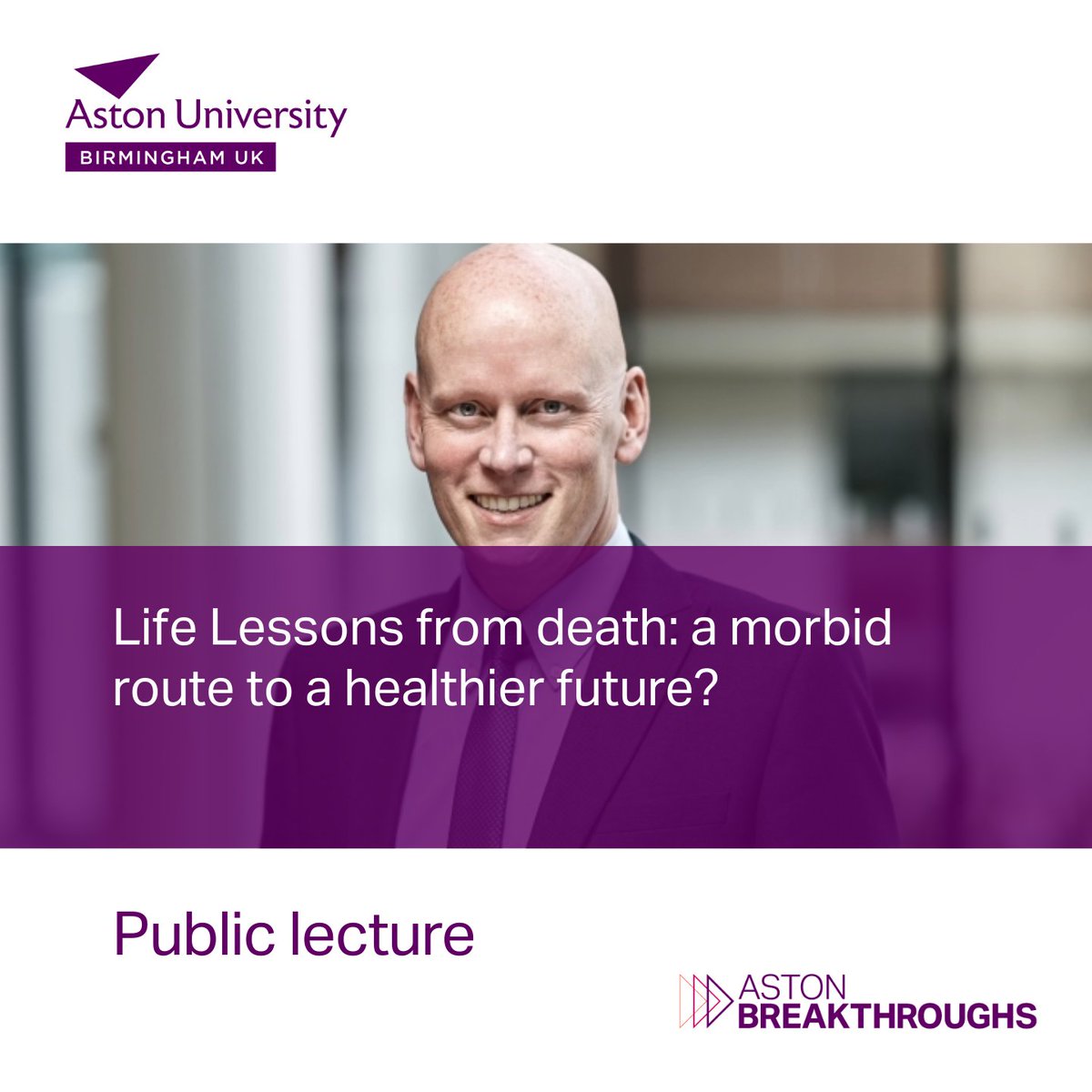 Aston University PR (@astonpress) on Twitter photo 💀Life Lessons from death: a morbid route to a healthier future? – inaugural lecture by <a href="/ProfDevitt/">Andrew Devitt</a>
🧫Prof Devitt is the dean of biosciences <a href="/AstonUniversity/">Aston University</a>
🦠He is an expert in immune responses to infection, inflammation in the body and cell death
👉tinyurl.com/35rbwjrj 💀Life Lessons from death: a morbid route to a healthier future? – inaugural lecture by <a href="/ProfDevitt/">Andrew Devitt</a>
🧫Prof Devitt is the dean of biosciences <a href="/AstonUniversity/">Aston University</a>
🦠He is an expert in immune responses to infection, inflammation in the body and cell death
👉tinyurl.com/35rbwjrj
