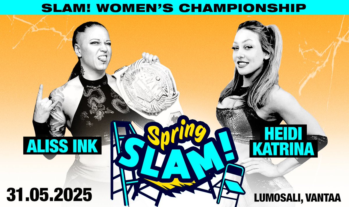 SLAM! Wrestling Entertainment (@slamwres) on Twitter photo TULEVANA LAUANTAINA ▶️ hallitseva SLAM! naisten mestari "Scandinavian Dragon" <a href="/InkAliss/">Aliss Ink スカンジナビア・ハリケーン</a> 🇸🇪 kohtaa haastajansa ensimmäisen naisten mestarimme "Golden Amazon" <a href="/HeidiKatrinaa/">Heidi Katrina ハイジ • カトリーナ</a> 🏴 lauantaina 31.5. Spring SLAM! #prowrestling Lumosali, Vantaalla‼️
LIPUT 🎫🎟️ slamwres.eventiolive.fi/events/67ffae4… TULEVANA LAUANTAINA ▶️ hallitseva SLAM! naisten mestari "Scandinavian Dragon" <a href="/InkAliss/">Aliss Ink スカンジナビア・ハリケーン</a> 🇸🇪 kohtaa haastajansa ensimmäisen naisten mestarimme "Golden Amazon" <a href="/HeidiKatrinaa/">Heidi Katrina ハイジ • カトリーナ</a> 🏴 lauantaina 31.5. Spring SLAM! #prowrestling Lumosali, Vantaalla‼️
LIPUT 🎫🎟️ slamwres.eventiolive.fi/events/67ffae4…