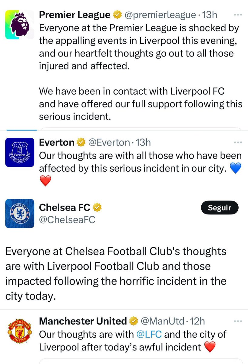 Farmapericos's tweet image. 👉Hay un atropellamiento masivo cerca del #rcde Stadium, el fútbol español callado y la prensa estigmatizando a toda una afición 
👉Hay un atropellamiento masivo en Liverpool, el fútbol inglés y la Premier se solidariza con el club y con los aficionados

Contraste de valores