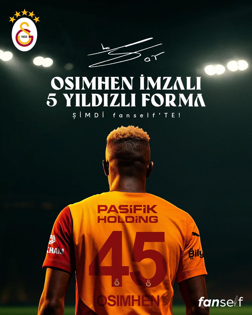 fanselfcom's tweet photo. 25. Şampiyonluğa özel 5 imzalı forma koleksiyonu şimdi https://t.co/QYdA64xxkb'da!

Galatasaray SK ile gerçekleştirdiğimiz iş birliği kapsamında, Futbol A Takımı oyuncularının ve teknik direktör Okan Buruk'un ıslak imzalı ve sertifikalı formaları, Galatasaray taraftarı ile buluşuyor! 💛❤️

Bu özel ortaklık sayesinde Galatasaray taraftarları, koleksiyonlarının en değerli parçasına sahip olabilecekler.