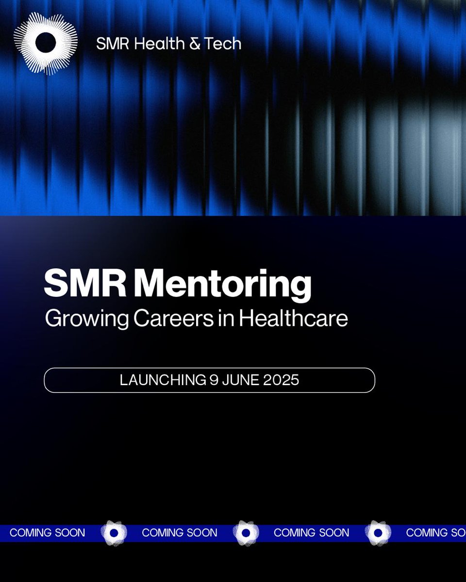 SMR Mentoring: launching 9th June 2025 😎
Aimed at professionals in the HealthTech &amp; Healthcare Whether you're a seasoned expert, an ambitious newcomer, or a company seeking to develop talent—this program offers support, guidance, &amp; career growth opportunities
Stay tuned!