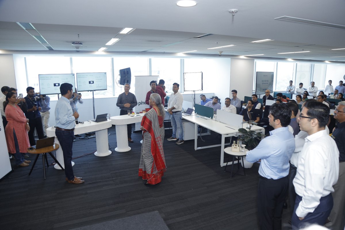nsitharamanoffc's tweet image. During her visit, Smt @nsitharaman witnessed demonstrations by @PineLabs on innovative Fintech solutions being developed around prepaid instruments, the Account Aggregator (AA) framework, and digital services used in the Public Distribution System (PDS) and other government…