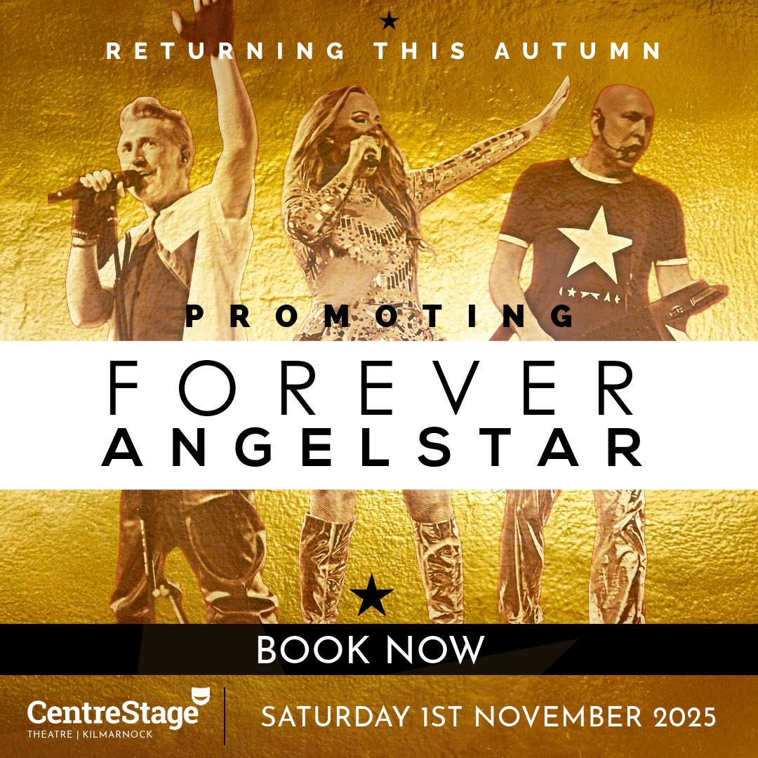 AngelStarband's tweet photo. TICKETS ARE NOW LIVE | π«
Join us on Saturday 1st November at @CentrestageMT, Kilmarnock as we bring Forever Angelstar to the stage this Autumn.
GRAB YOUR TICKETS NOW β‘οΈ | https://t.co/fzTUiHp8bm
#BeEntertained #FOREVERAngelstar
#A* | π€ππΉπΊπΌππΌβ€οΈπ₯πͺ© https://t.co/WM1aJ28dpT