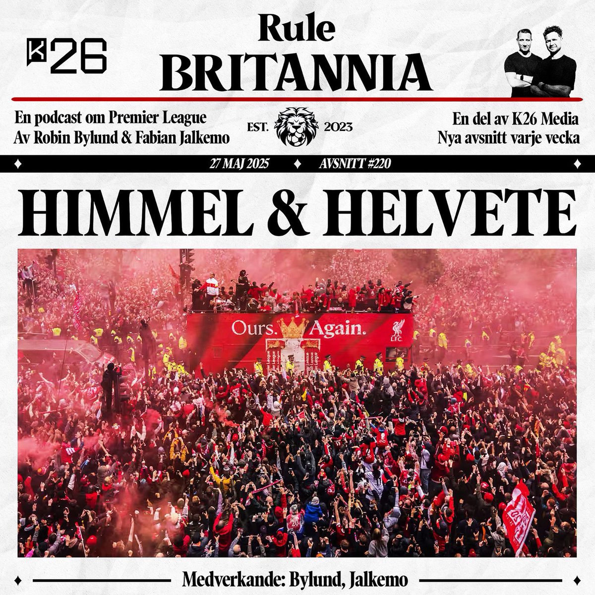 Avsnitt 220 av Rule Britannia!

Himmel blev helvete när Bylund var på plats precis vid den otäcka händelsen i samband med Liverpools titelparad. Han försöker navigera i känslorna men också minnas en helg som till största delar handlade om glädje &amp; eufori!

open.spotify.com/episode/3mPGe8…