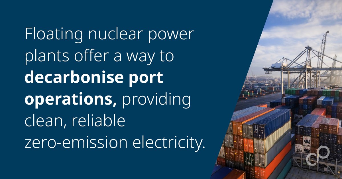 ⚓ Ports are critical hubs for trade and industry — but they need cleaner, more reliable #Energy. Learn how Floating Nuclear Power Plants can deliver clean, zero-emission power to ports &amp; surrounding areas.📄 Read more: hubs.ly/Q03nLqnn0 #NewNuclearForMaritime #NetZero