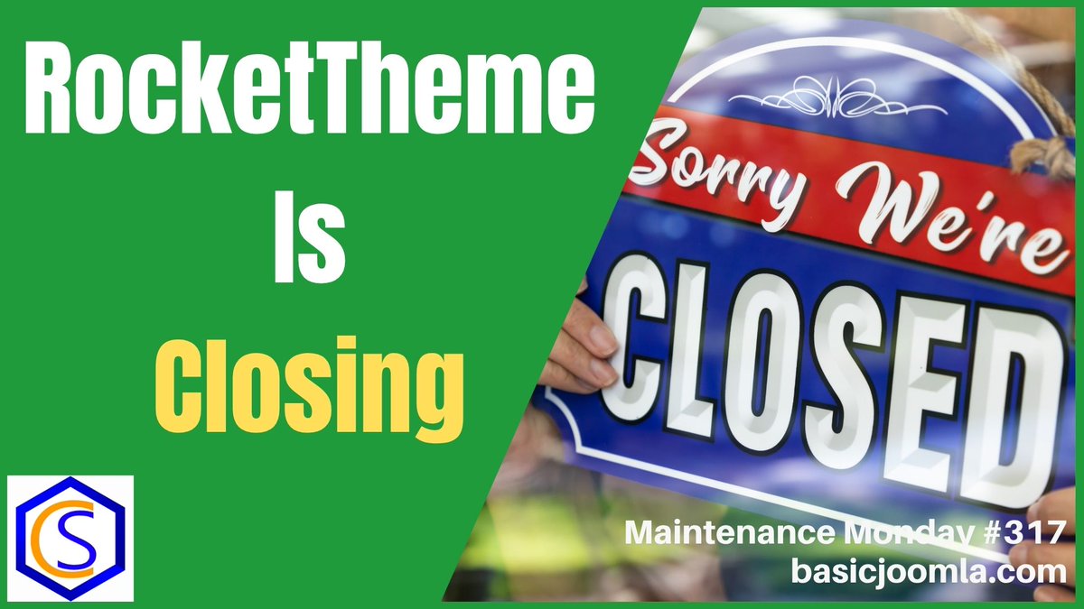 <a href="/rockettheme/">Team RocketTheme</a> Thanks for the 20 years! #rockettheme has announced it is closing. Here is what it means for your #joomla site if you are using one of their templates.  youtu.be/5aFl5oLzoVE
