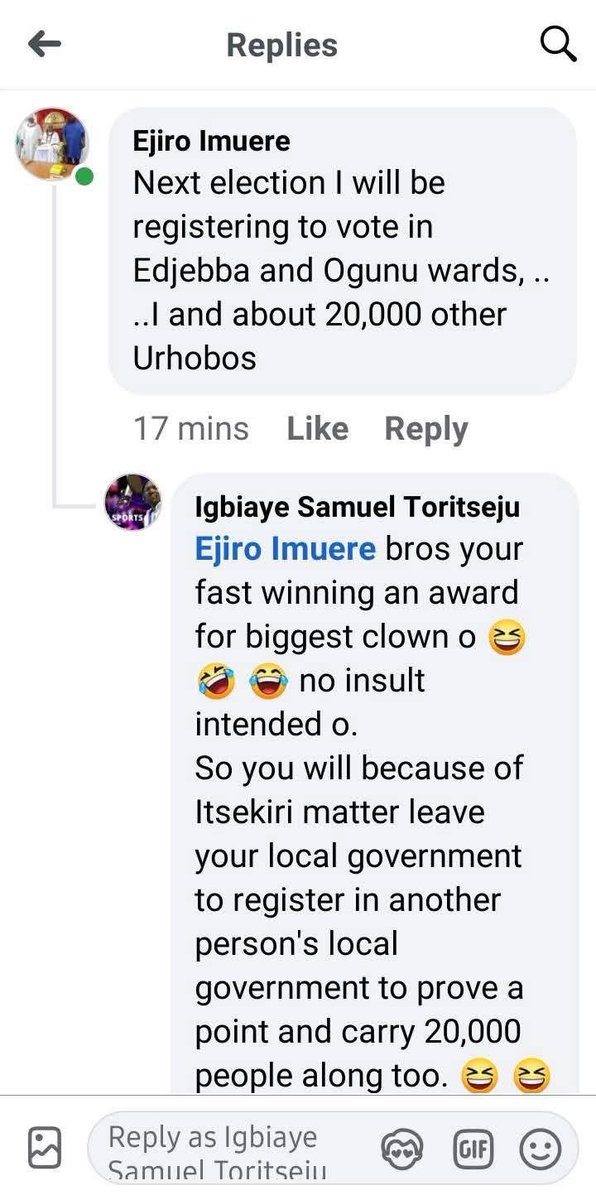WHY WILL SO CALLED MAJORITY TRIBE IN WARRI SOUTH PLAN TO DEFRAUD THE VOTING SYSTEM TO INCREASE THEIR NUMBERS? 

The screenshot attached is from the chief wayorist of wado advocates. 
From the screenshot you can see Wayorist Ejiro clearly saying he will come to a ward in Warri