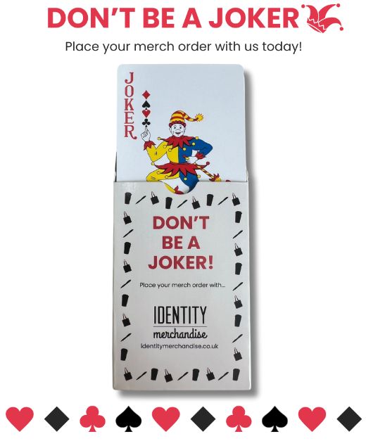 Branded playing cards are a great, whimsical giveaway to increase engagement, start conversations &amp; promote your brand in a unique way!
CMYK branding to box and each card.
#BrandedMerchandise
#StudentMerchandise
#IdentityMerchandise