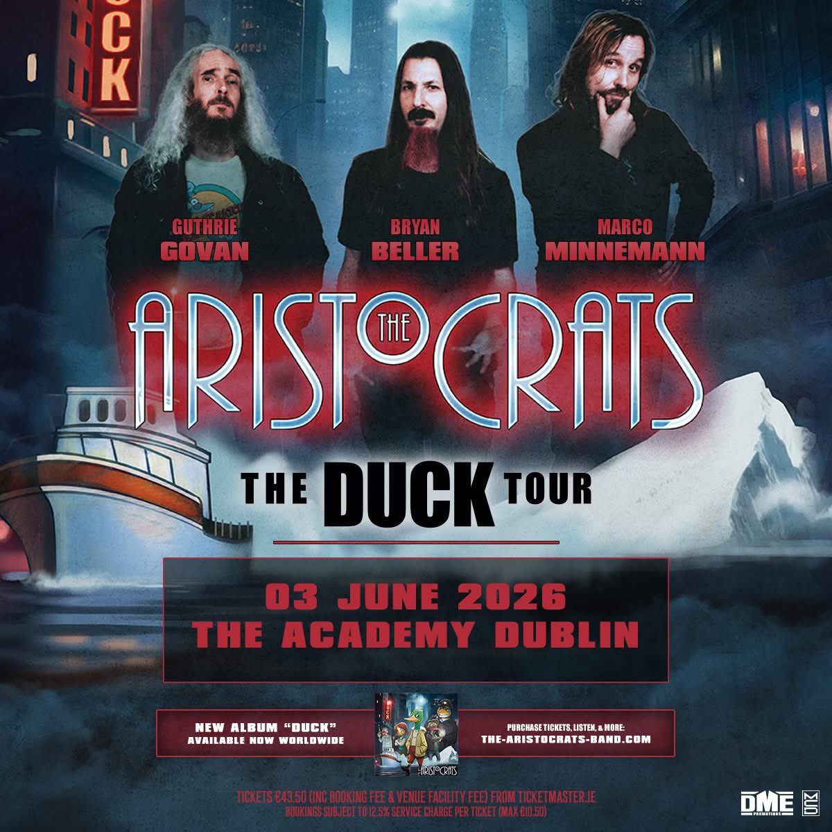 The Academy Dublin (@academydublin) on Twitter photo NEW SHOW // Renowned rock-fusion trio The Aristocrats (<a href="/acratsband/">The Aristocrats</a>) bring the 'Duck' tour to The Academy on 3 June 2026.
Tickets on sale now from <a href="/TicketmasterIre/">Ticketmaster Ireland</a> NEW SHOW // Renowned rock-fusion trio The Aristocrats (<a href="/acratsband/">The Aristocrats</a>) bring the 'Duck' tour to The Academy on 3 June 2026.
Tickets on sale now from <a href="/TicketmasterIre/">Ticketmaster Ireland</a>