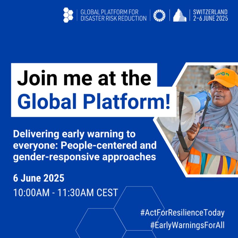Resurgence_io's tweet image. ๐จ Early warnings only save lives if they reach everyone. Join Resurgence's CEO, Mark Harvey at #GPDRR2025 for a (CREWS + WMO) hands-on Learning Lab on inclusive, people-centered early warning systems.
๐
June 6 | ๐ 10:00 CET | ๐ Geneva / ๐ป Zoom
๐ bit.ly/3SYIDQU