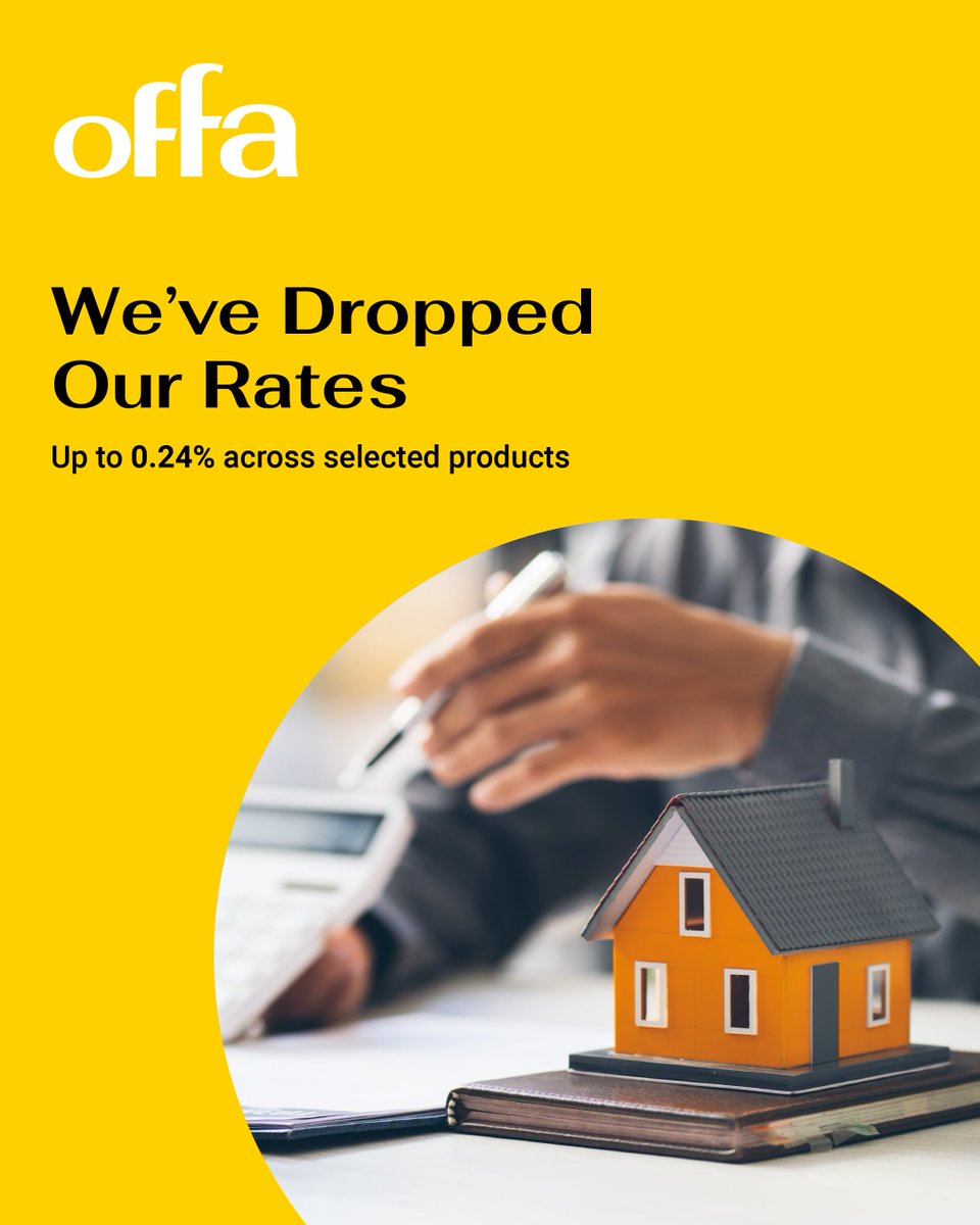 📣 RATE DROP ANNOUNCEMENT 📣

We've reduced our Sharia-compliant BTL rates:

2-year rates ⬇️ by up to 0.21%
5-year rates ⬇️ by up to 0.24%
HMO &amp; MUFB fees cut to 1%

Ethical property finance with faster decisions.

Learn more: offa.co.uk/buy-to-let-fin…

#IslamicFinance #BTL