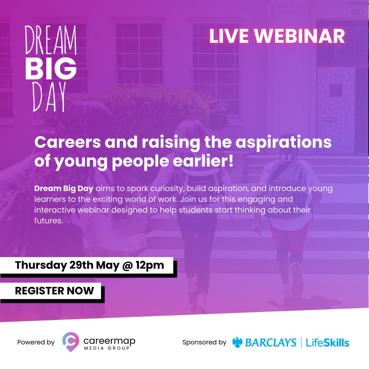 🌟Dream Big Day is coming!🌟

Join our FREE webinar on Thurs, 29 May @ 12pm to explore how your school can get involved.

🎤 Hear from Inspiring speakers
💡 Fresh ideas for Primary &amp; Secondary
🔗 Register: lnkd.in/eNJcXTeU

#DreamBigDay #FutureReady