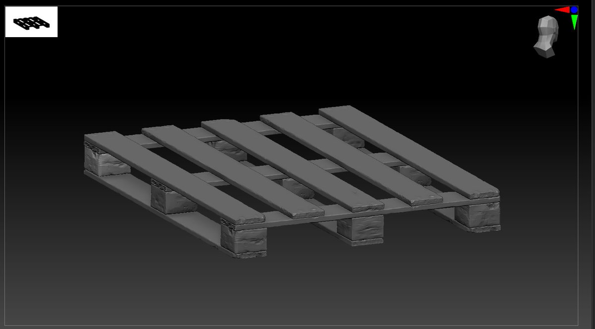 invart3d's tweet image. My first completed sculpt on zBrush. All feedback is welcome :)
As it is a prop which will have more assets over it I didn't want to spend more time sculpting directly on the planks.