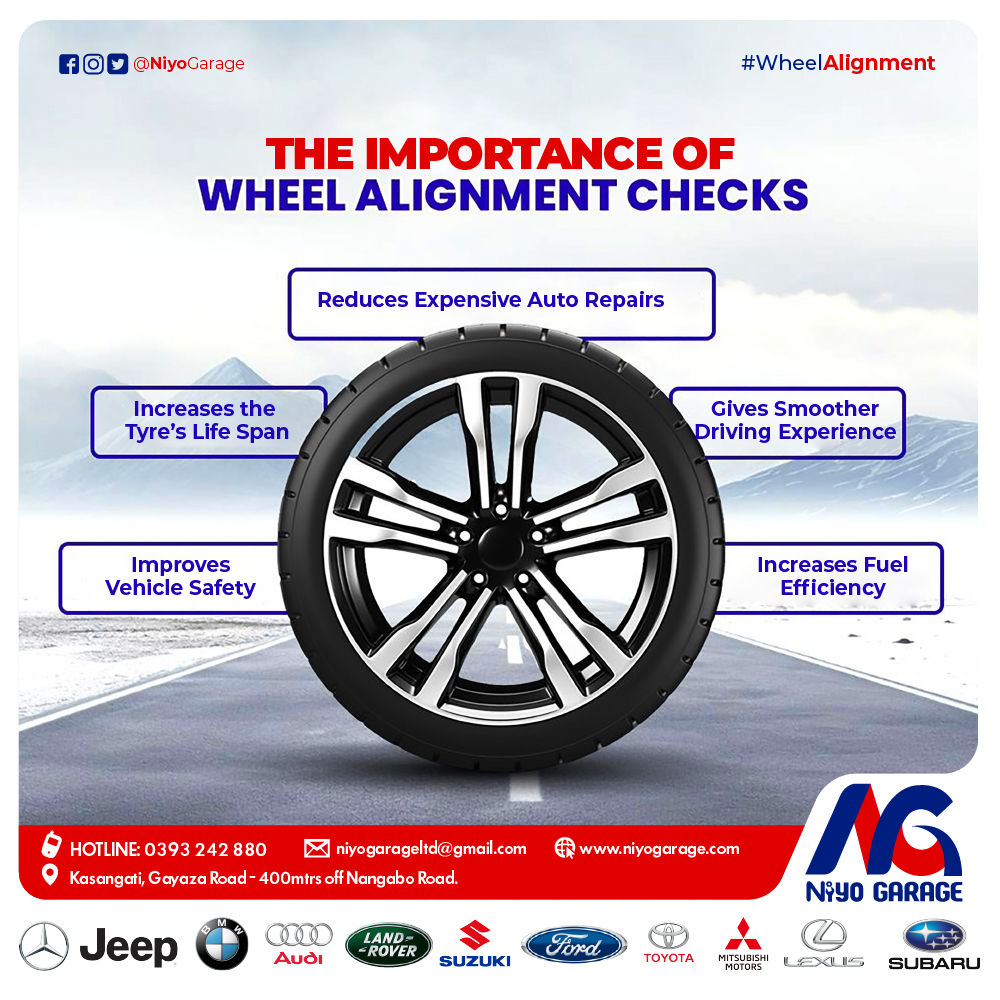 NiyoGarage's tweet image. #DidYouKnow: Regular #wheelalignment checks equals to #SmootherRides, better #betterfuelefficiency, #longerlasting tyres and more. Therefore Keep your car at it&apos;s best—Come to @NiyoGarage &amp;amp; get expert alignment today! #CallOrWhatsapp:0757001002/ 0776202785.😃#Ubos #Obote #Apology
