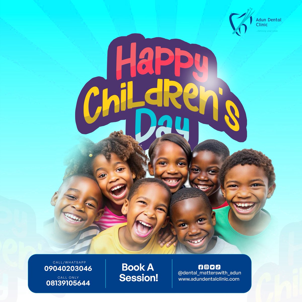 Adun_Smilemaker's tweet image. It’s Kids O’Clock.
Happy Children’s Day! Keep those little smiles bright and healthy—brush, floss, and shine every day! Because every child deserves a reason to smile big!