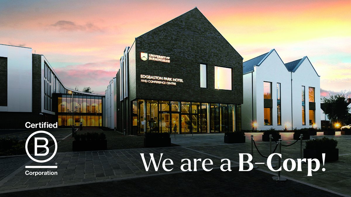 🌍 We’re officially a <a href="/BCorporation/">B Lab</a>! 🎉​

After months of hard work, we're proud to be recognised for putting people, planet, and purpose first. 💚​

👉 Find out how we did it
🔗 ow.ly/Os4w50VZ0I7
​
#EdgbastonParkHotel #BCorp #Sustainability #EcoHotel #Birmingham
