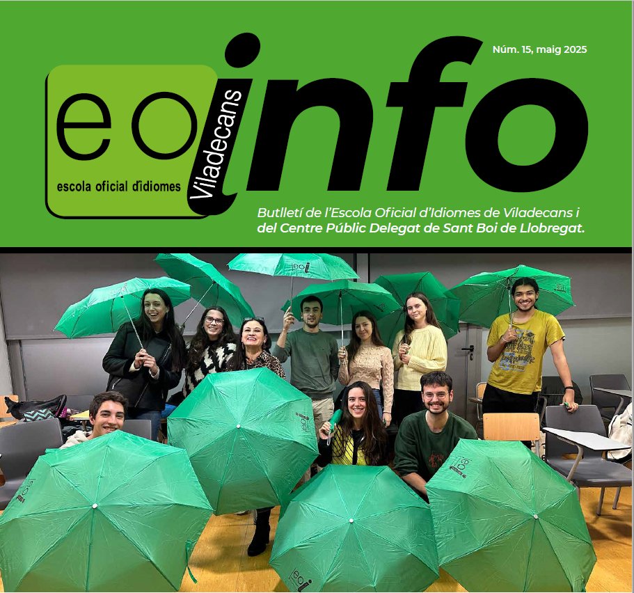 EOIViladecans-Idiomes amb qualitat (@eoiviladecans) on Twitter photo Ja tenim aquí el nou número de la revista de l'escola. Un recull de tota la feina feta al llarg del curs. La teniu a la web de l'escola shorturl.at/0uhCp. Gràcies a tothom. Amb suport de <a href="/ViladecansTweet/">AjuntamentViladecans</a>
#eoiviladecans #cpdsantboi #idiomes #eoi #idiomesambqualitat #eoi Ja tenim aquí el nou número de la revista de l'escola. Un recull de tota la feina feta al llarg del curs. La teniu a la web de l'escola shorturl.at/0uhCp. Gràcies a tothom. Amb suport de <a href="/ViladecansTweet/">AjuntamentViladecans</a>
#eoiviladecans #cpdsantboi #idiomes #eoi #idiomesambqualitat #eoi