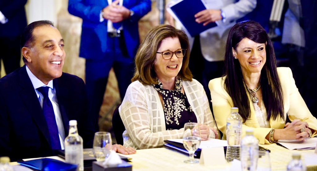 It was a pleasure welcoming a US business delegation led by President of the <a href="/USChamber/">U.S. Chamber</a> <a href="/SuzanneUSCC/">Suzanne Clark</a> during the opening of the "#Egypt-#US Policy Leaders Forum", attended by H.E. PM Dr. Mostafa Madbouly &amp; over 60 CEOs from US companies &amp; the business community in Egypt.