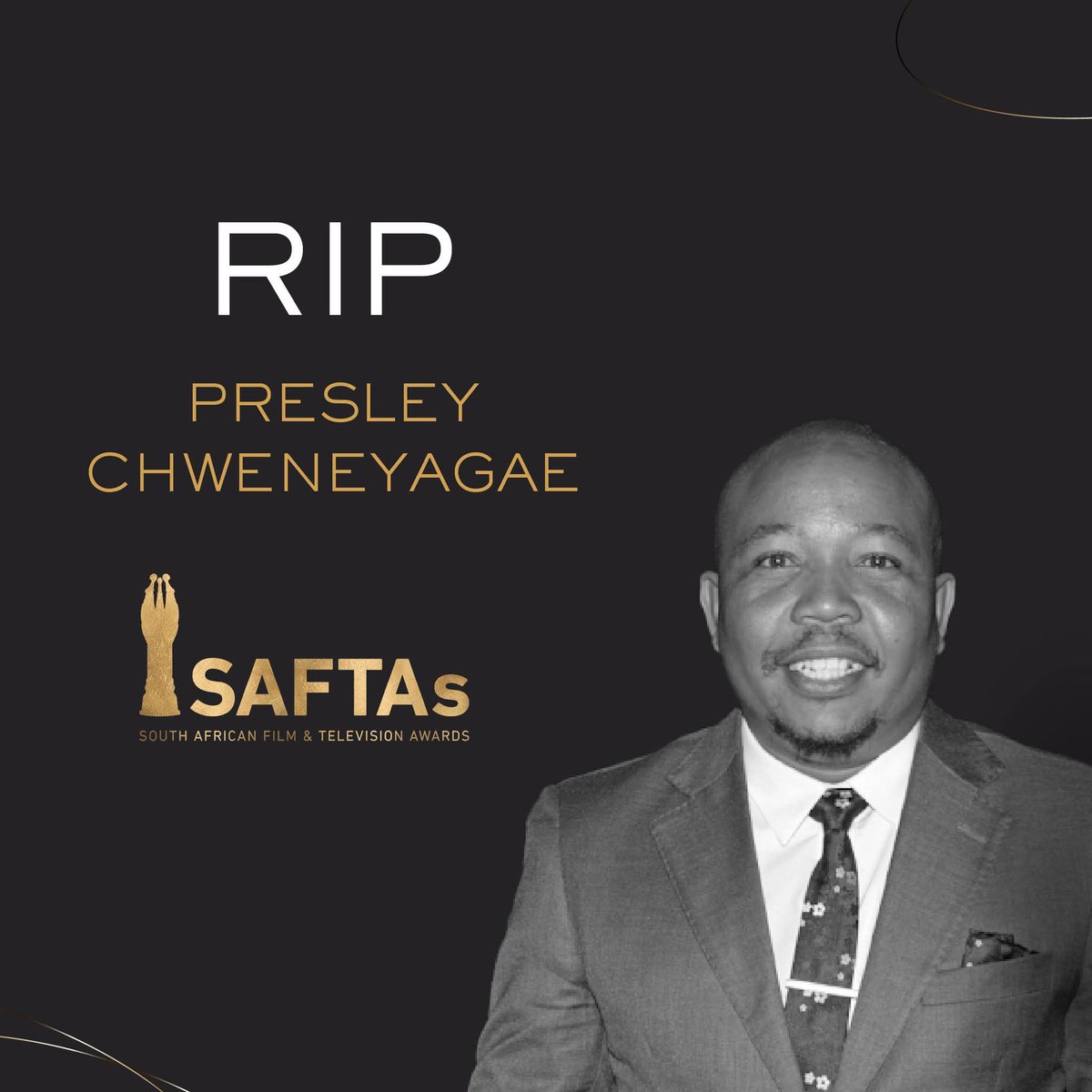 🕊️ Rest in Power, Presley Chweneyagae

A true legend of South African cinema.

It is with deep sadness that we mourn the passing of Presley Chweneyagae — a powerhouse performer whose talent left an indelible mark on our screens and in our hearts.

#RIPPresleyChweneyagae
#SAFTAs