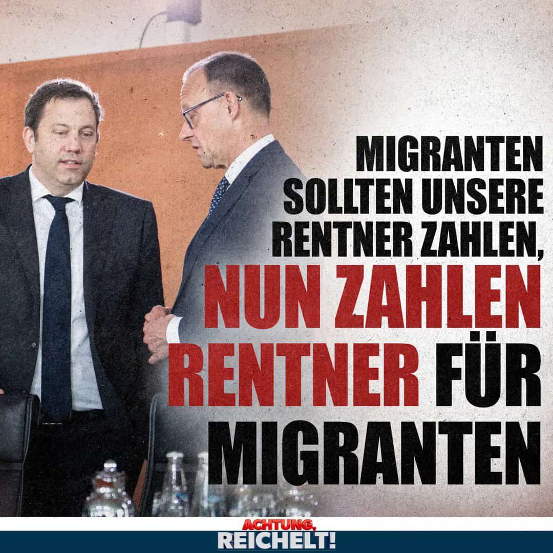 GrobeDrFrank's tweet photo. Liebe (künftige) Rentner, die noch CDU oder SPD wählen: jetzt bekommen Sie es schwarz auf weiß, dass Sie mehr arbeiten sollen. Denn nur dann kann die Bundesregierung die weitergehende Migration bezahlen. Aber das machen Sie doch gern, oder? https://t.co/vLtorJVVbu